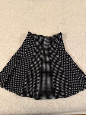 Alya Black Skater Skirt with White Polka Dot Print